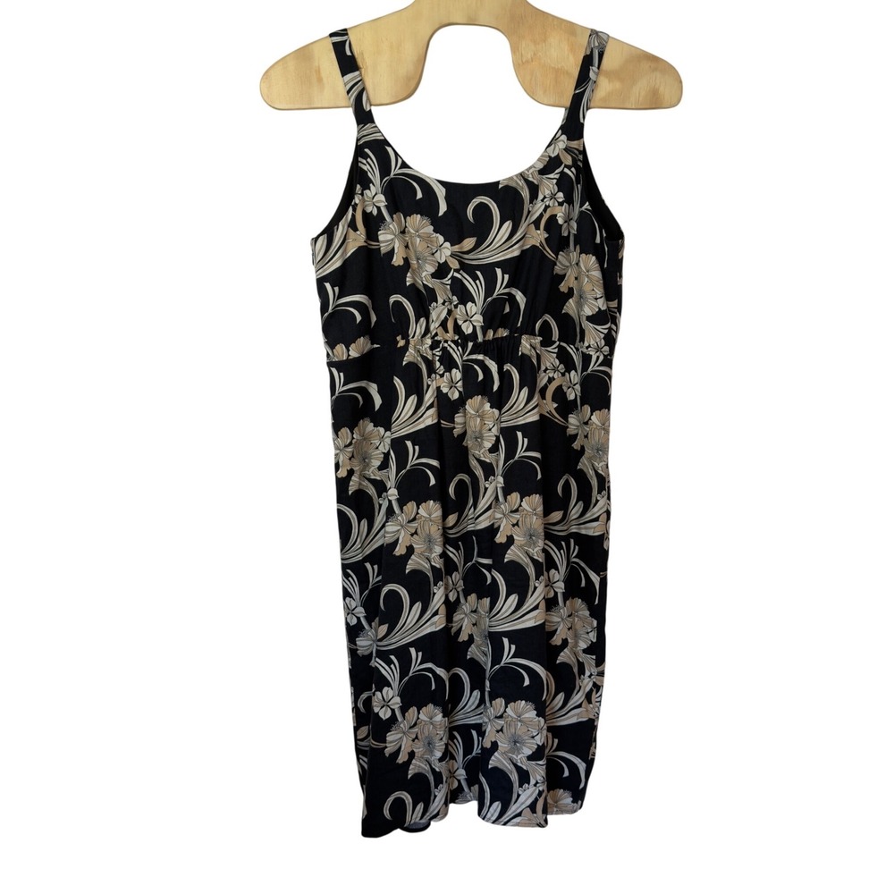 Soft Surroundings Midi Floral Tank Dress Size 1X Linen Blend Relaxed Neutral - Picture 2 of 10
